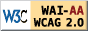W3C-WAI WCAG 2.0 AA Accessibility level.